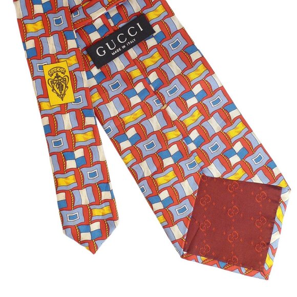 NWOT Gucci Yachting Signal Flags Print Silk Tie - Picture 4 of 6